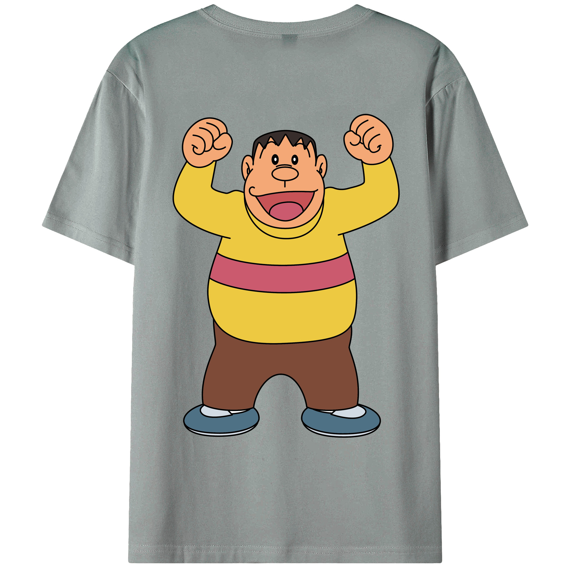 （画像用） ドラえもん 剛田武 Doraemon Gouta Takeshi 綿100％ メンズ半袖Tシャツ（バックプリント） 通気性